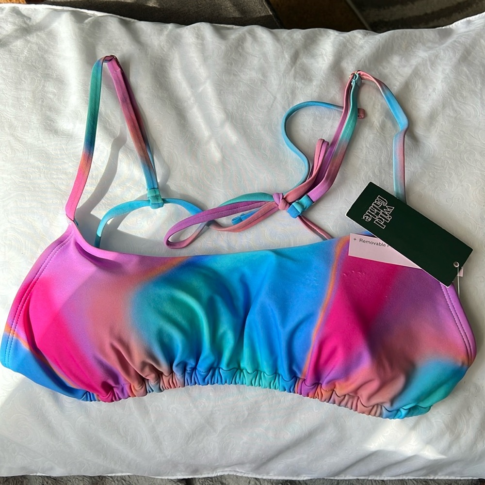 🆕✨👙 Wild Fable Marbled Bikini Top NWT MultiColor XL 16